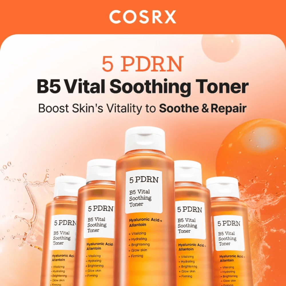 COSRX 5 PDRN B5 Vital Soothing Toner 280 ml boostar hudens vitalitet och reparerar torr och stressad hud