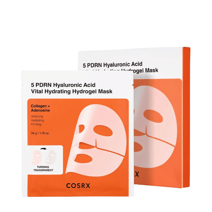 COSRX 5 PDRN Hyaluronic Acid Vital Hydrating Hydrogel Mask 34 g med kollagen och adenosine för återfuktande och uppstramande hudvård