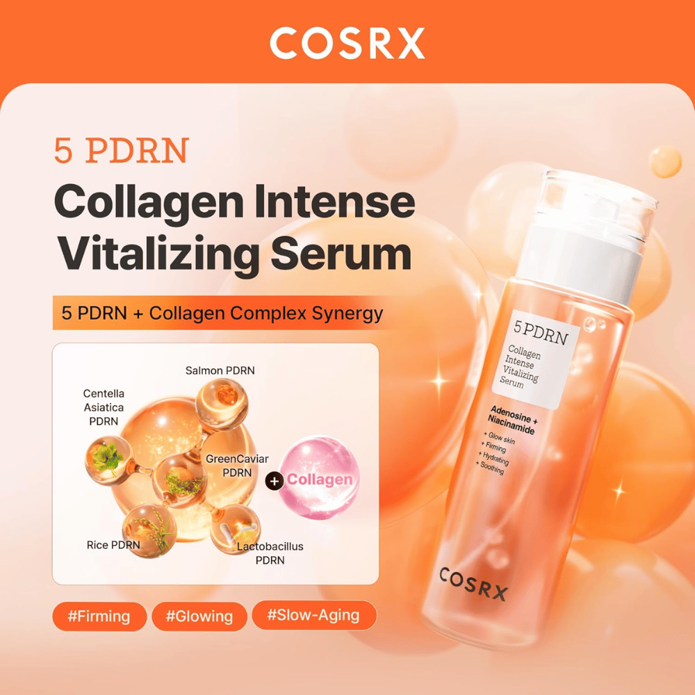 COSRX 5 PDRN serum med kollagenkomplex som stärker hudbarriären, ger lyster och motverkar ålderstecken