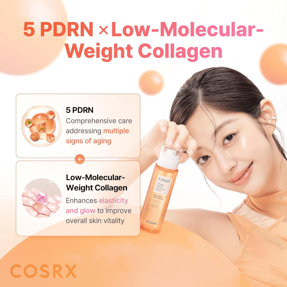 COSRX 5 PDRN Collagen Intense Vitalizing Serum med låg molekylvikt kollagen som ger fastare hud, lyster och anti-aging effekt