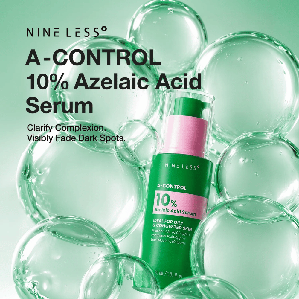 NINELESS A-Control 10% Azelaic Acid Serum 30 ml – koreanskt serum med azelainsyra för orenheter, pigmentfläckar och en jämnare hudton.