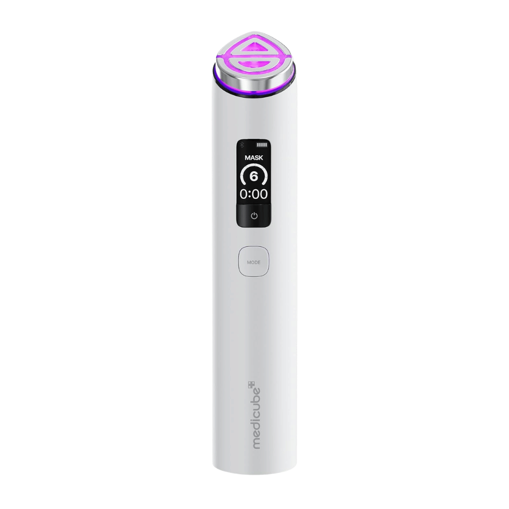 medicube AGE-R Booster Pro X2 White elektrisk hudvårdsenhet med Mask Mode för ökad absorption av hudvårdsprodukter