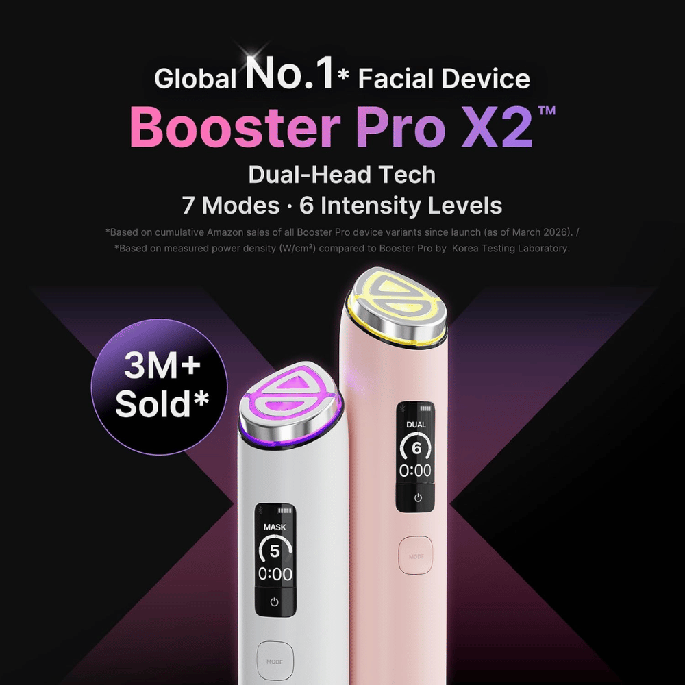medicube AGE-R Booster Pro X2 avancerad hudvårdsenhet med Dual-Head Tech, sju behandlingslägen och sex intensitetsnivåer