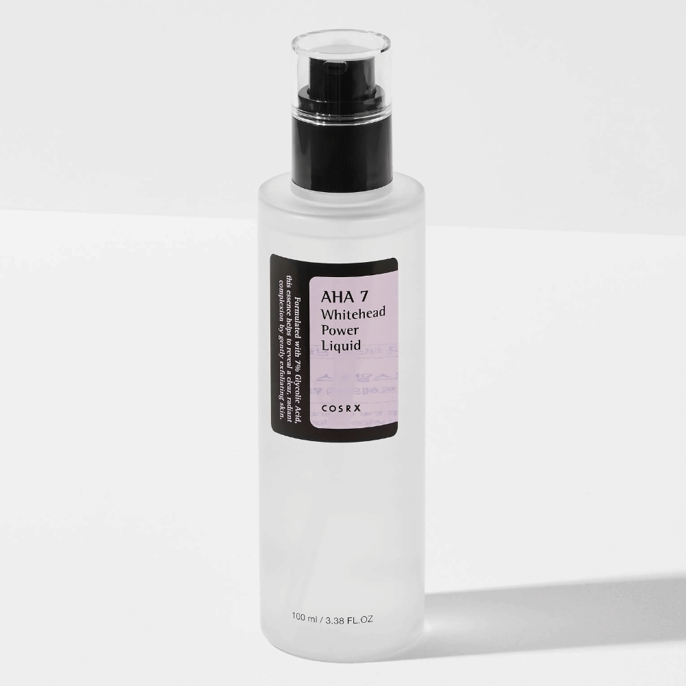 COSRX AHA 7 Whitehead Power Liquid 100 ml, kemisk peeling med glykolsyra som exfolierar, reducerar pormaskar och ger klarare hud.