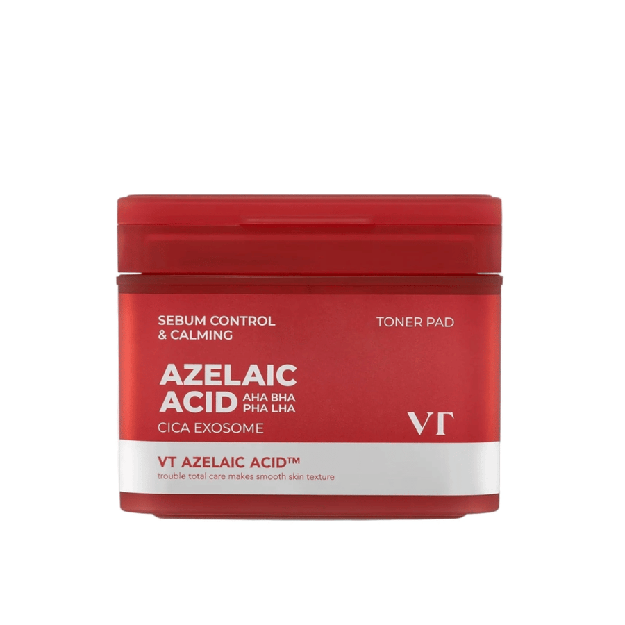 Produktbild av VT Azelaic Acid Cica Exosome Toner Pad – daglig mild peeling som minskar sebum och lugnar huden.
