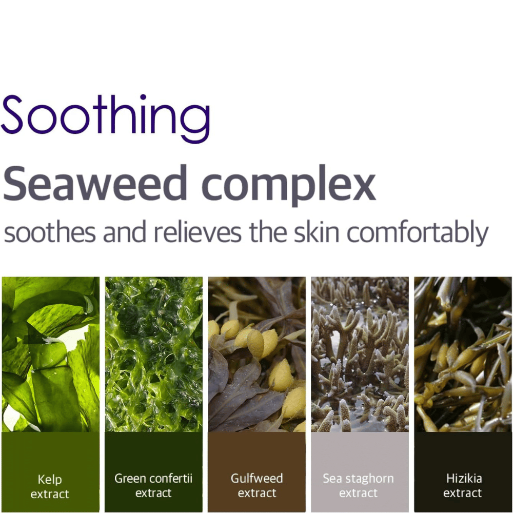 Informationsbild om Seaweed Complex med olika alger och marina extrakt som hjälper till att lugna, svalka och ge komfort till huden runt ögonen.
