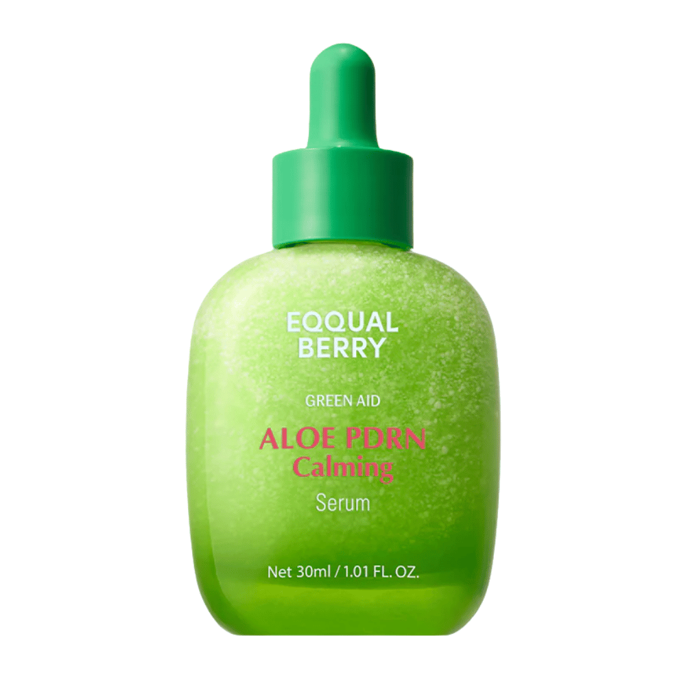 Produktbild på EQQUALBERRY Aloe PDRN Calming Serum 30 ml – koreanskt ansiktsserum med aloe och PDRN för återfuktning och hudreparation.