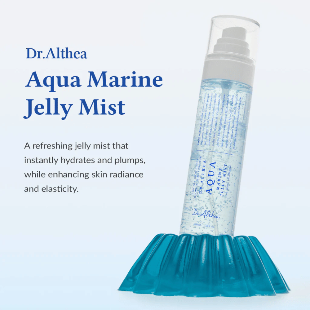 Dr. Althea Aqua Marine Jelly Mist presenterad som återfuktande ansiktsmist för daglig hudvård