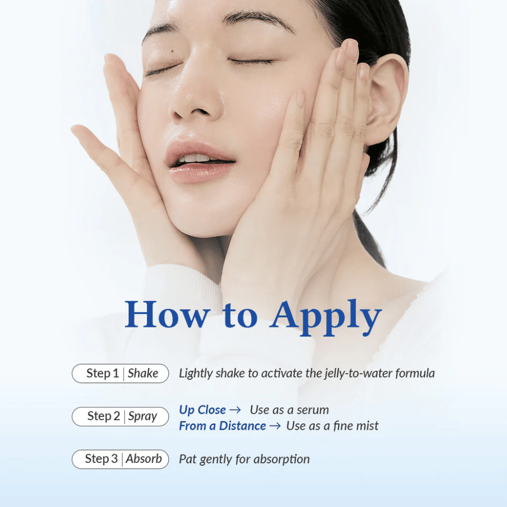 Dr. Althea Aqua Marine Jelly Mist – hur produkten appliceras i ansiktsrutinen för återfuktad och plumpad hud