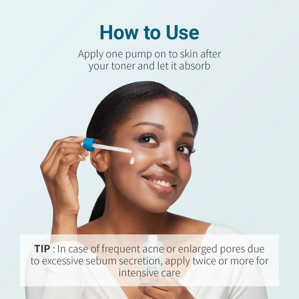 Be The Skin BHA+ Pore Zero Serum appliceras med pipett efter ansiktsvatten