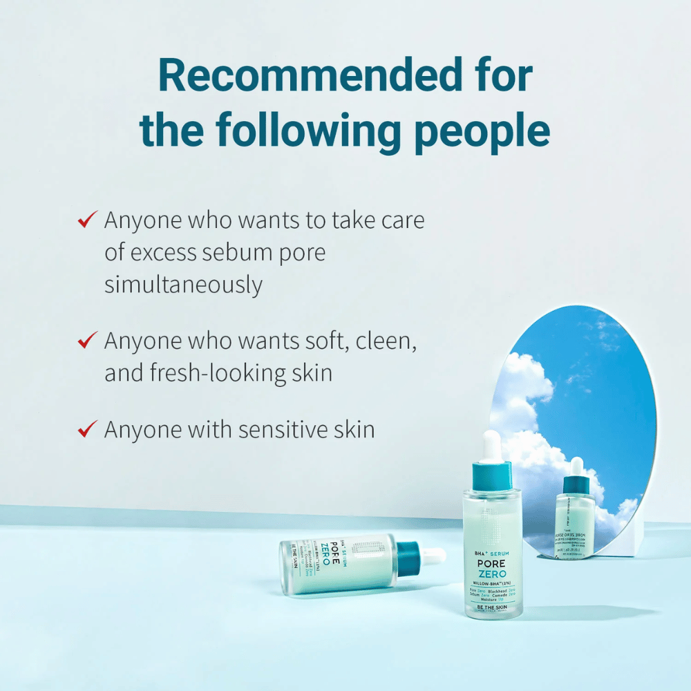 Be The Skin BHA+ Pore Zero Serum för fet, känslig hud och förstorade porer