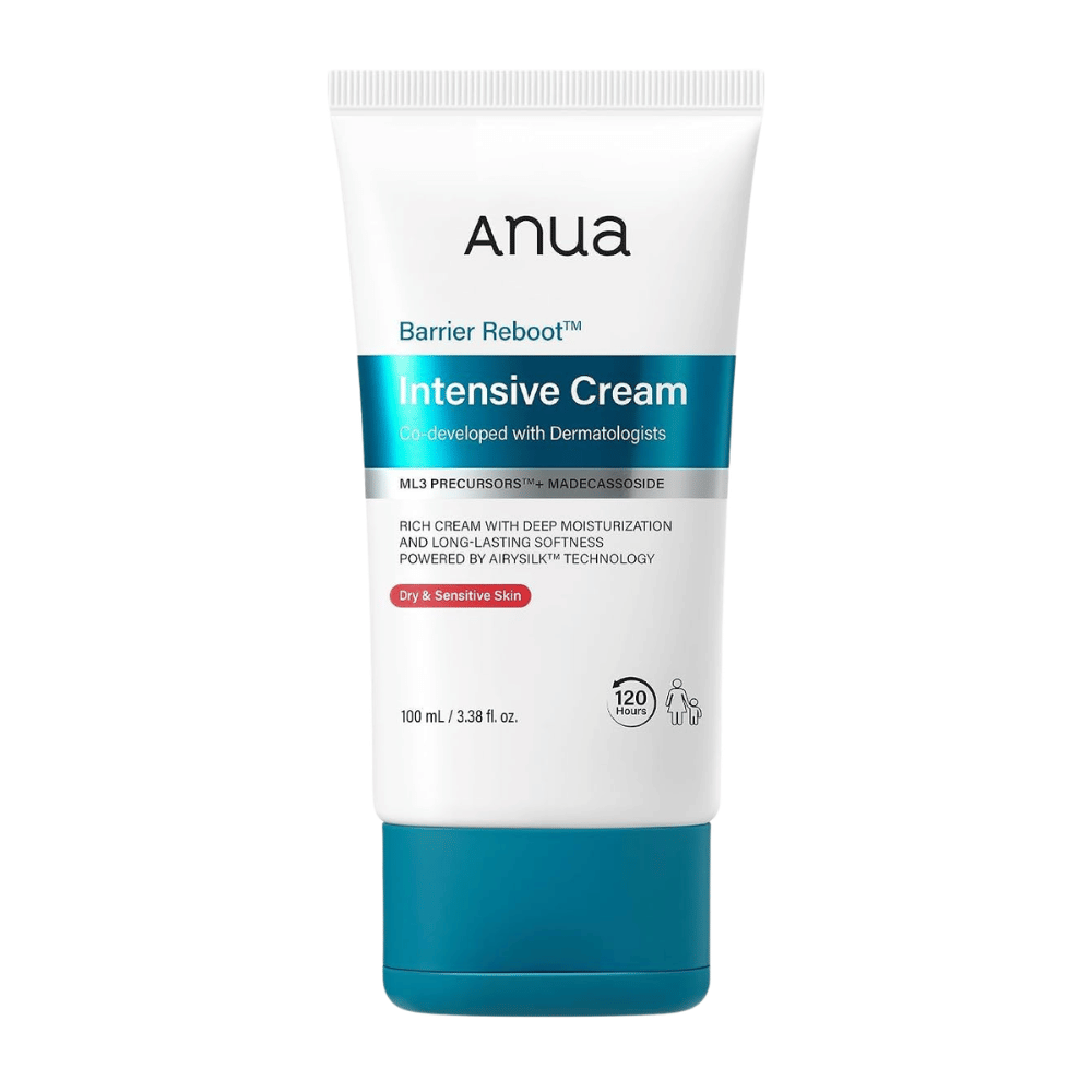 5. Anua Barrier Reboot Intensive Cream 100ml – vit förpackning med turkos kork mot vit bakgrund