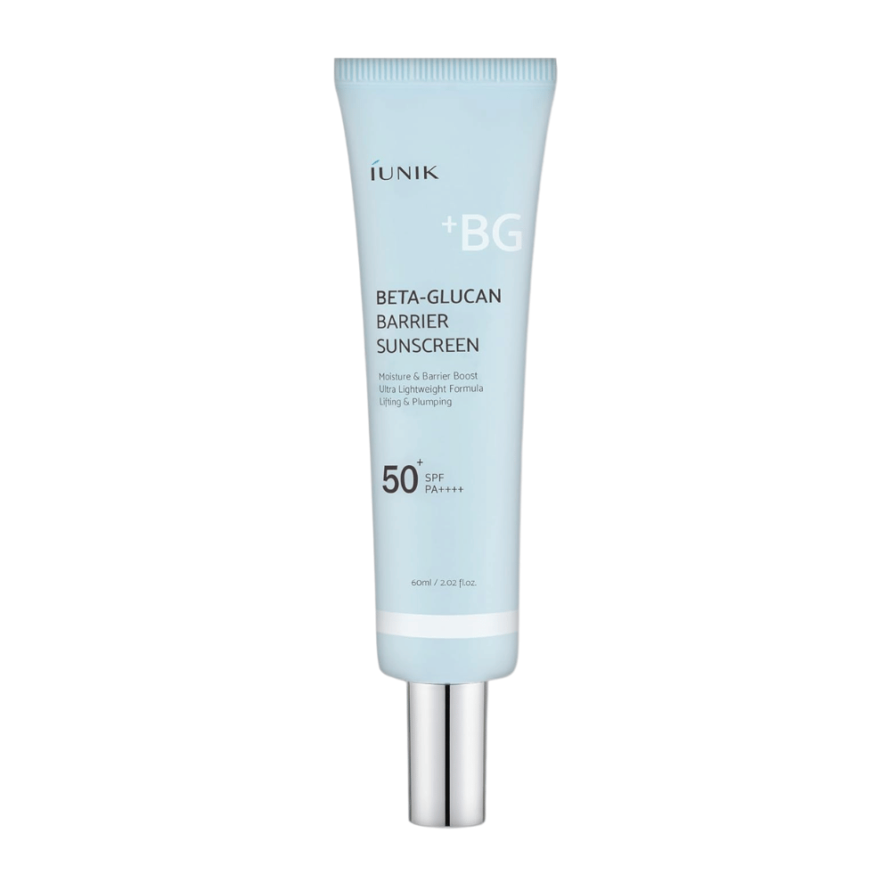 iUNIK Beta-Glucan Barrier Sunscreen SPF50+ PA++++ återfuktande ansiktssolkräm med osynlig finish produktbild