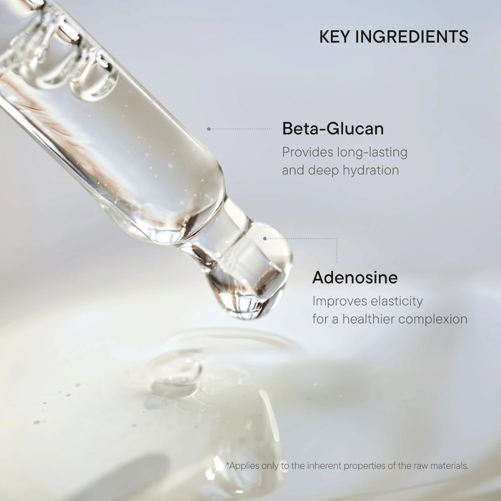iUNIK Beta-Glucan Power Moisture Serum med beta-glukan och adenosin som ger långvarig återfuktning och förbättrad elasticitet