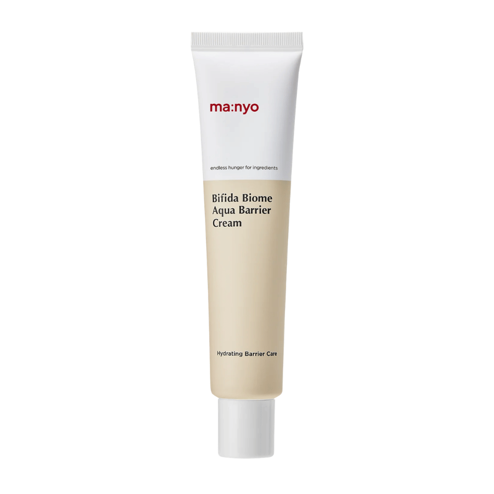 5. Ma:nyo Bifida Biome Aqua Barrier Cream – lätt och återfuktande ansiktskräm som stärker hudbarriären i vit och beige tub