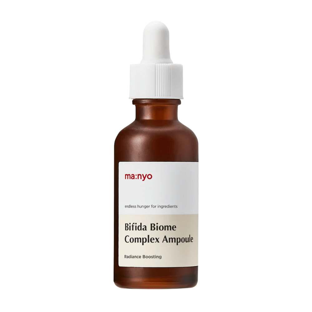 Ren frilagd produktbild av ma:nyo Bifida Biome Complex Ampoule på ljus bakgrund.