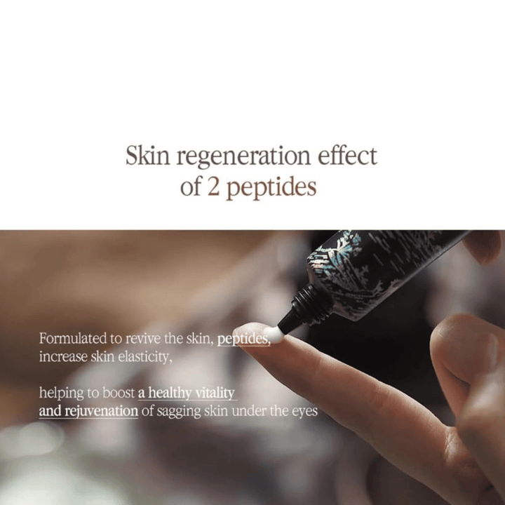 Pyunkang Yul Black Tea Time Reverse Eye Cream med peptider som hjälper till att stödja hudens elasticitet och ge området runt ögonen ett fräschare utseende.