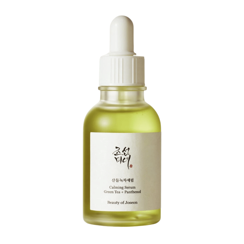 Produktbild på Beauty of Joseon Calming Serum Green Tea + Panthenol i pipettflaska – återfuktande och balanserande K-beauty serum.
