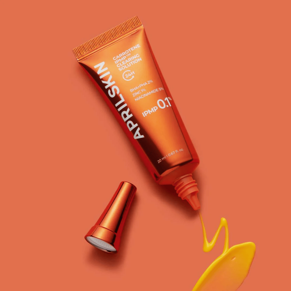 APRILSKIN Carrotene IPMP Clearing Solution i tub med gul formula, punktbehandling mot akne med BHA PHA 2 %, zink och niacinamid