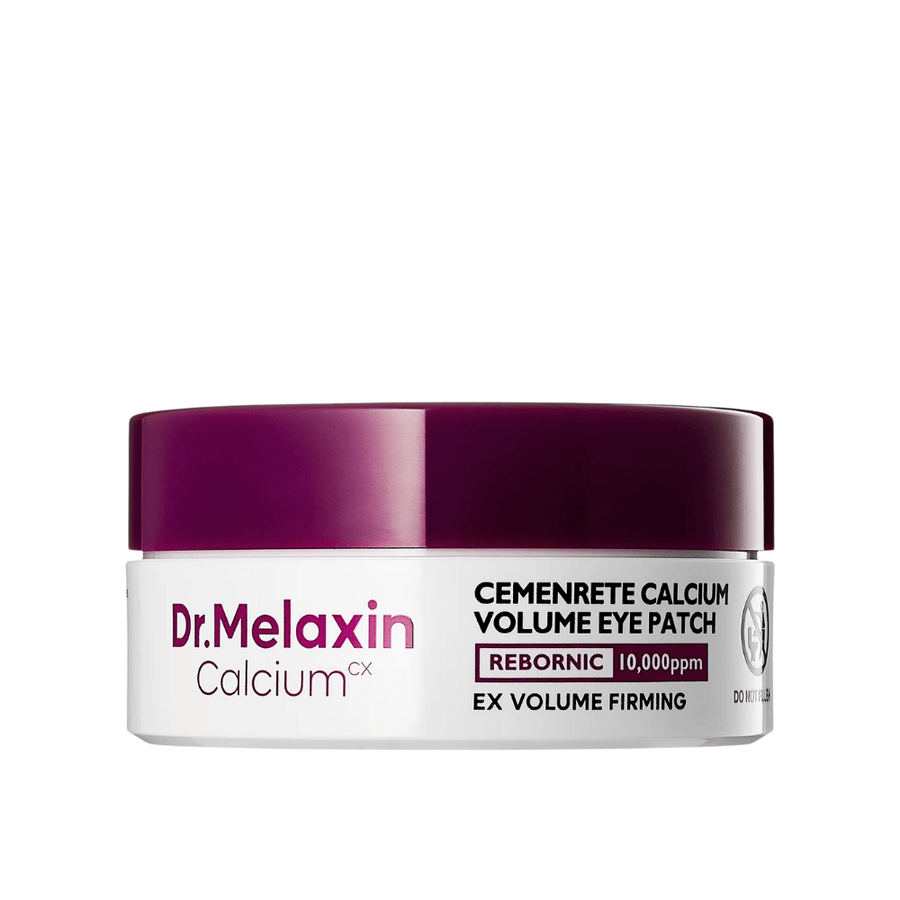 Dr. Melaxin Cemenrete Calcium Volume Eye Patch – volymgivande hydrogelögonpatcher med kalcium och Rebornic 10 000 ppm för fastare hud och reducerade fina linjer.