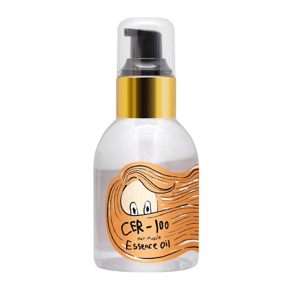 Elizavecca CER-100 Hair Muscle Essence Oil hårolja – näringsrik koreansk hårolja som hjälper till att reparera skadat hår, återfukta längder och ge ett silkeslent resultat.
