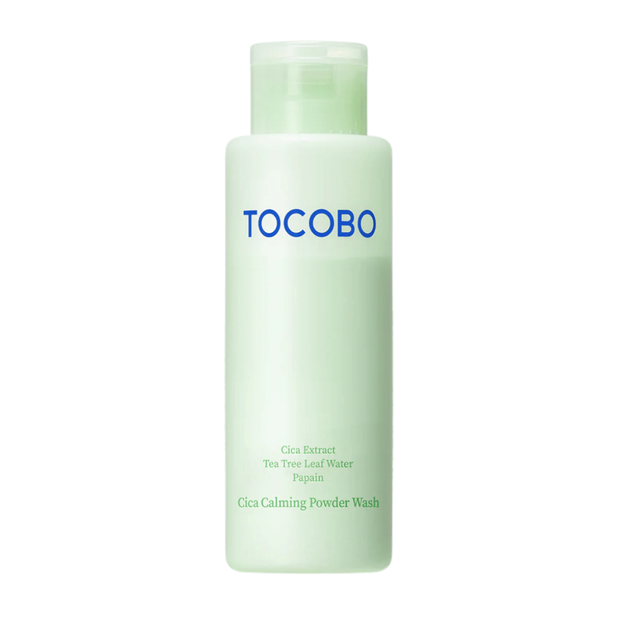TOCOBO Cica Calming Powder Wash ansiktsrengöring som exfolierar skonsamt och stärker hudbarriären.