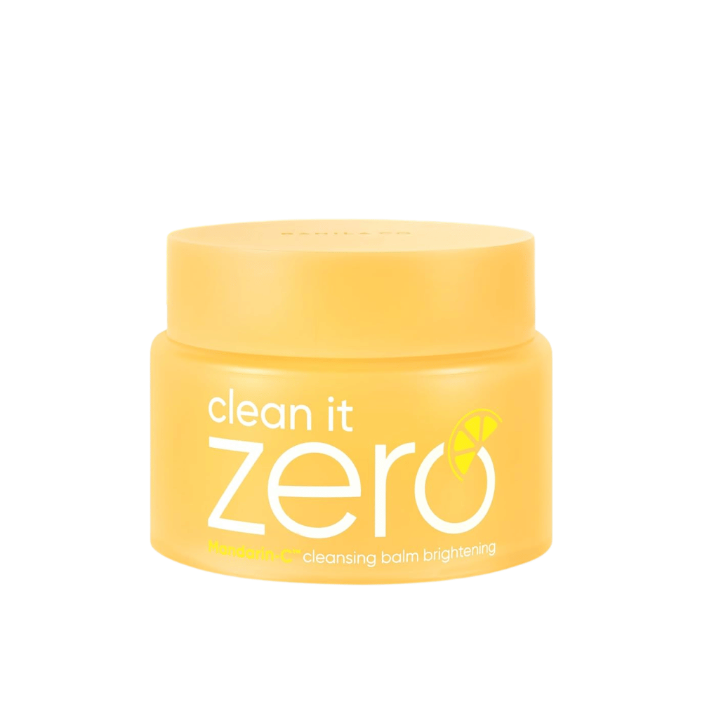 Banila Co Clean It Zero Cleansing Balm Brightening med Mandarin-C i gul burk, rengöringsbalm som smälter bort smink och ger klarare hud