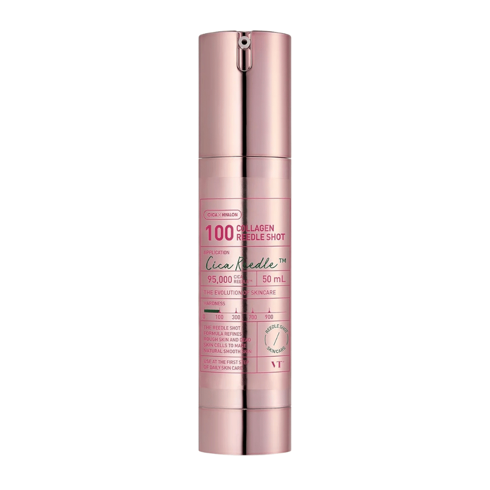 Produktbild på VT Collagen Reedle Shot 100 – 50 ml. Förbättrar hudens elasticitet och jämnhet med kollagenmikronålar.