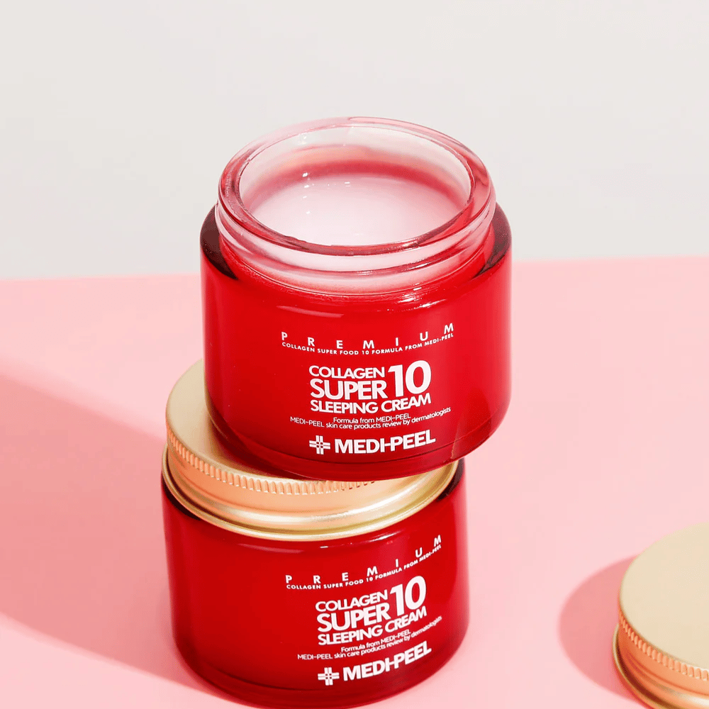 MEDI-PEEL Collagen Super 10 Sleeping Cream i premiumförpackning – intensivt återfuktande sleeping cream med kollagen för fastare och slätare hud.