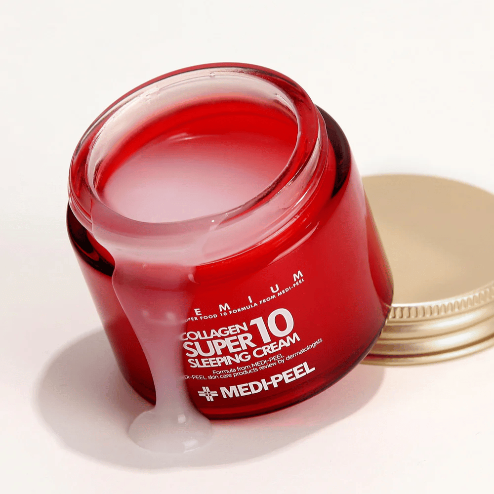 MEDI-PEEL Collagen Super 10 Sleeping Cream – koreansk nattkräm med kollagen som återfuktar, stärker hudbarriären och ger spänst under natten.