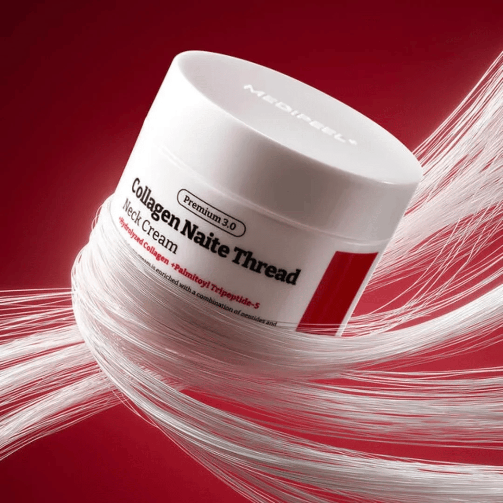MEDIPEEL Collagen Naite Thread Neck Cream Premium 3.0 – uppstramande halskräm med hydrolyserat kollagen och peptider som förbättrar hudens elasticitet och minskar synliga linjer på hals och dekolletage.