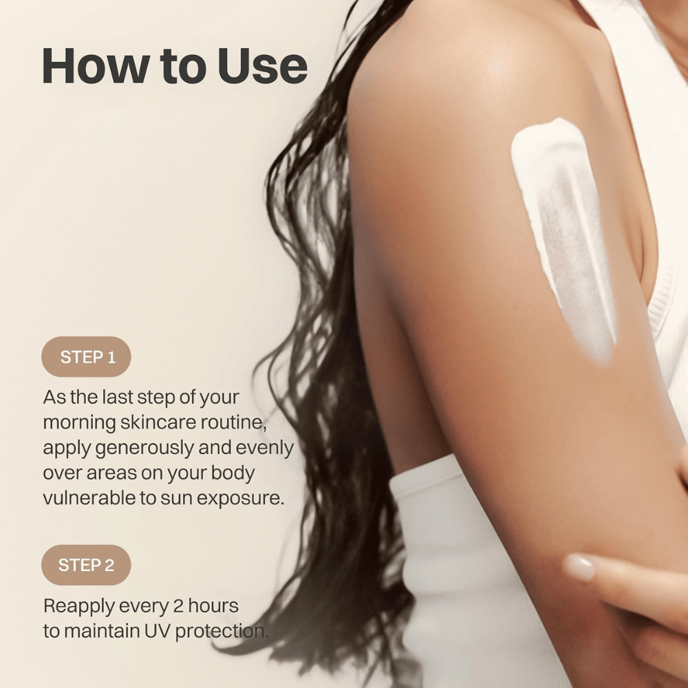Beauty of Joseon Comfort Protection Mineral Body Sun Lotion SPF30 appliceras på armen