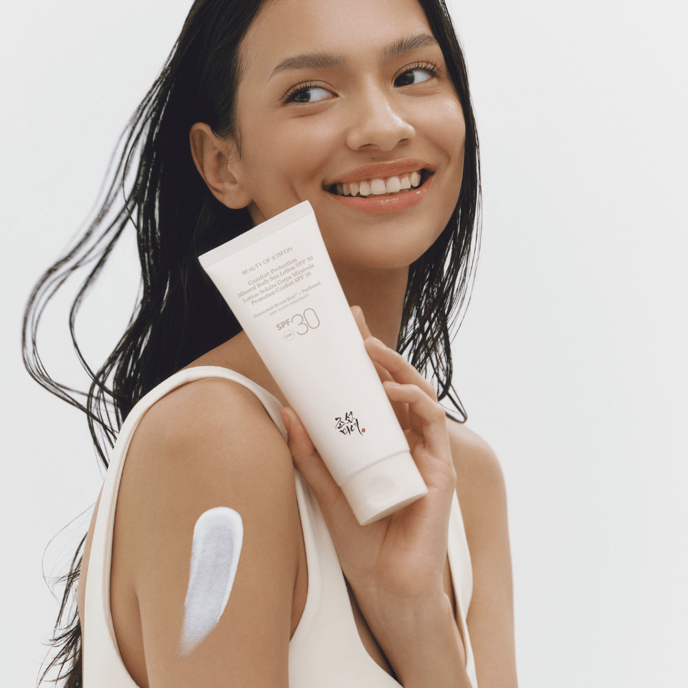 Beauty of Joseon Comfort Protection Mineral Body Sun Lotion SPF30 för solskydd på kroppen