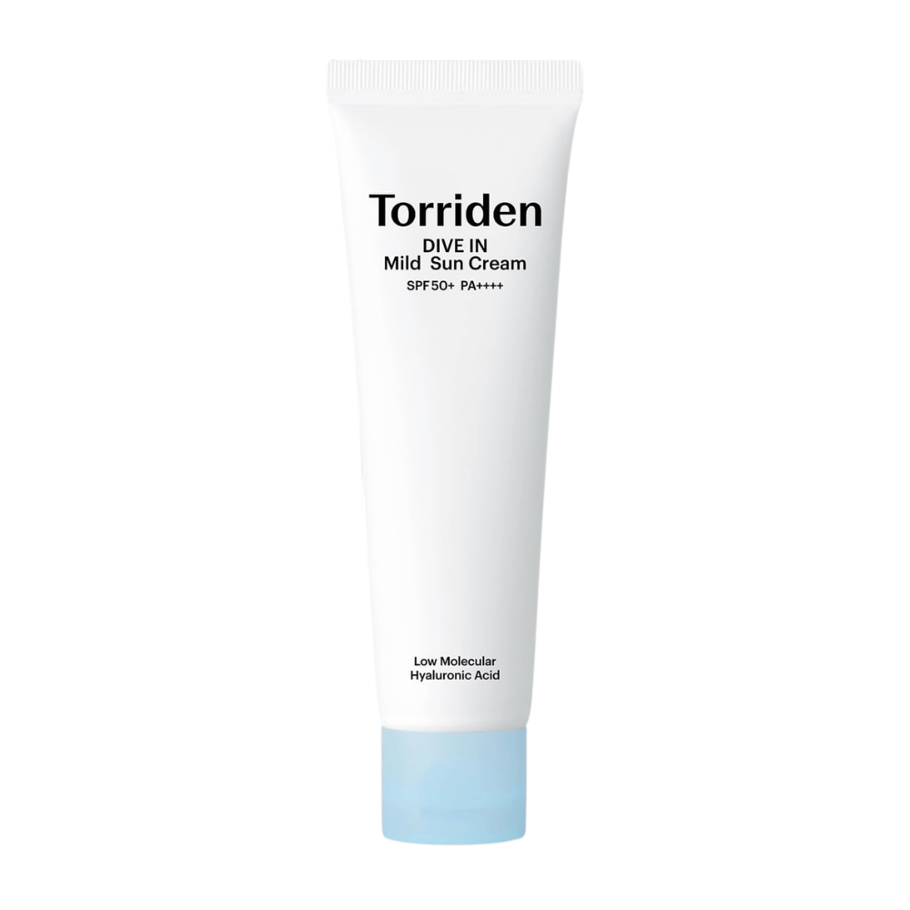 Ren produktbild av Torriden DIVE-IN Mild Sun Cream på vit bakgrund.