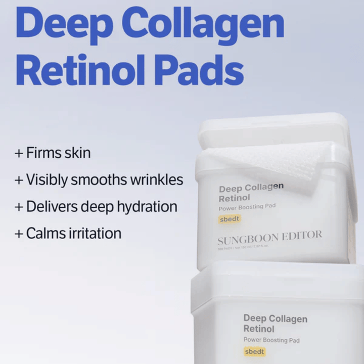 Koreanska retinol pads med kollagen som hjälper till att minska rynkor, stärka huden och förbättra hudens struktur