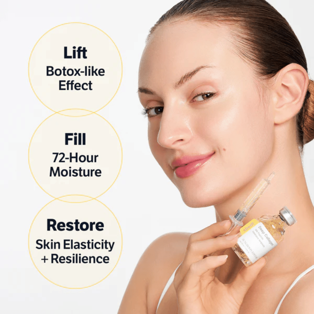 SUNGBOON EDITOR Deep Collagen Silk Peptide Intensive Ampoule – anti-age serum med peptider som hjälper till att ge fastare hud, förbättra elasticitet och återfukta i upp till 72 timmar.