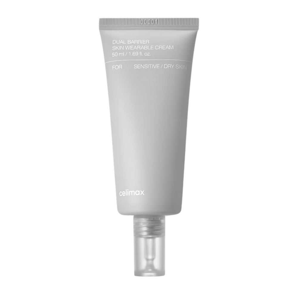 Celimax Dual Barrier Skin Wearable Cream för känslig och torr hud, återfuktande ansiktskräm som stärker hudbarriären och minskar irritation.