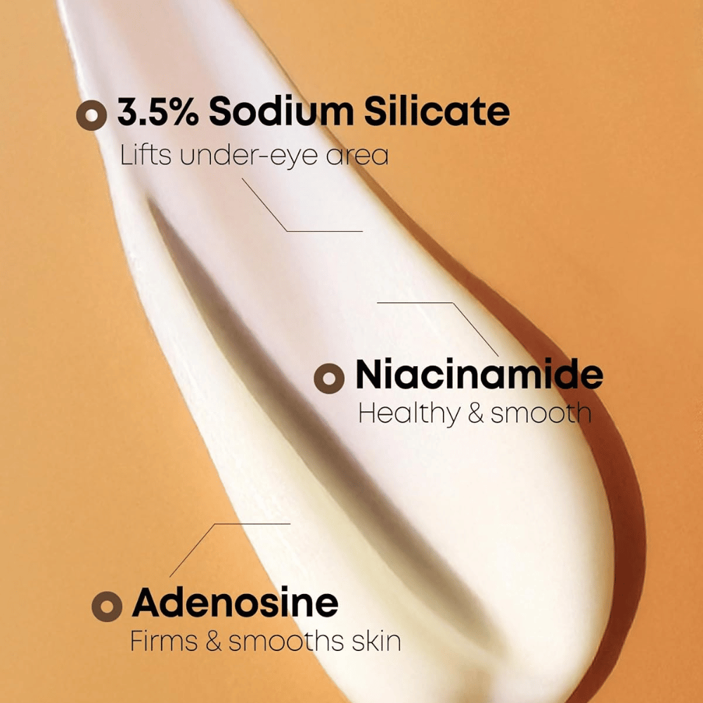 NINE LESS Ever-Youth Dual Effect Eye Cream – ögonkräm med Sodium Silicate, niacinamid och adenosin