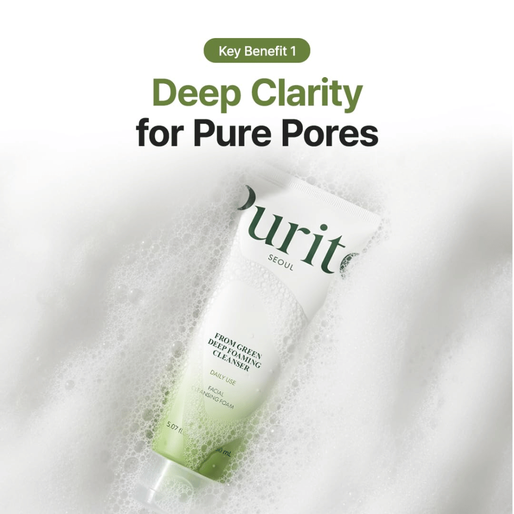Purito Seoul From Green Deep Foaming Cleanser – djuprengörande ansiktsrengöring som hjälper till att rengöra porerna