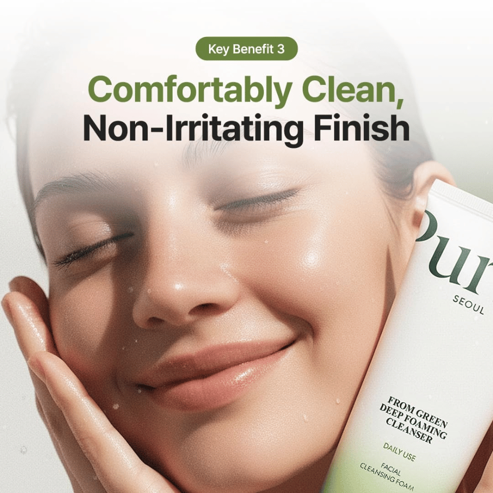 Purito Seoul From Green Deep Foaming Cleanser – skonsam djuprengöring för en ren och fräsch hud