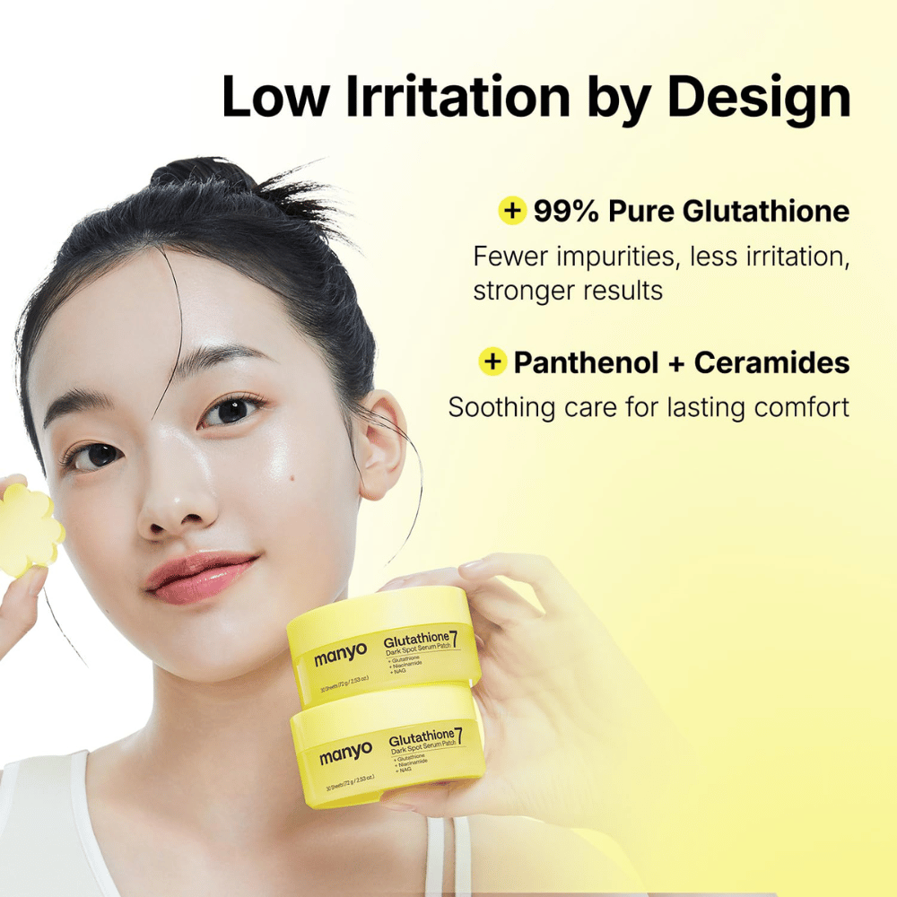 Ma:nyo Glutathione 7 Dark Spot Serum Patch med 99 % glutathione, panthenol och ceramider för skonsam behandling av pigmentfläckar