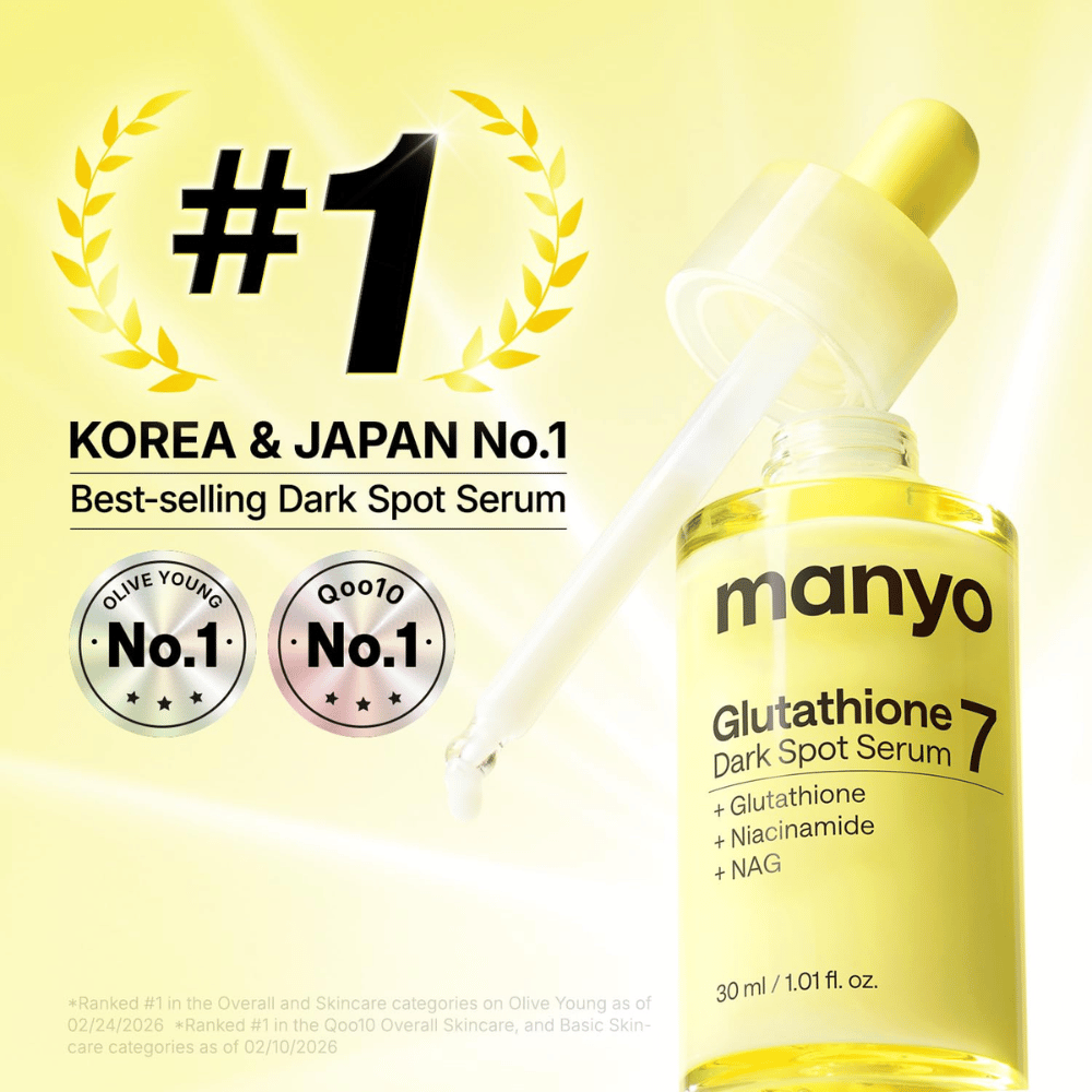 Ma:nyo Glutathione 7 Dark Spot Serum prisbelönt serum mot pigmentfläckar med glutathione, niacinamide och NAG