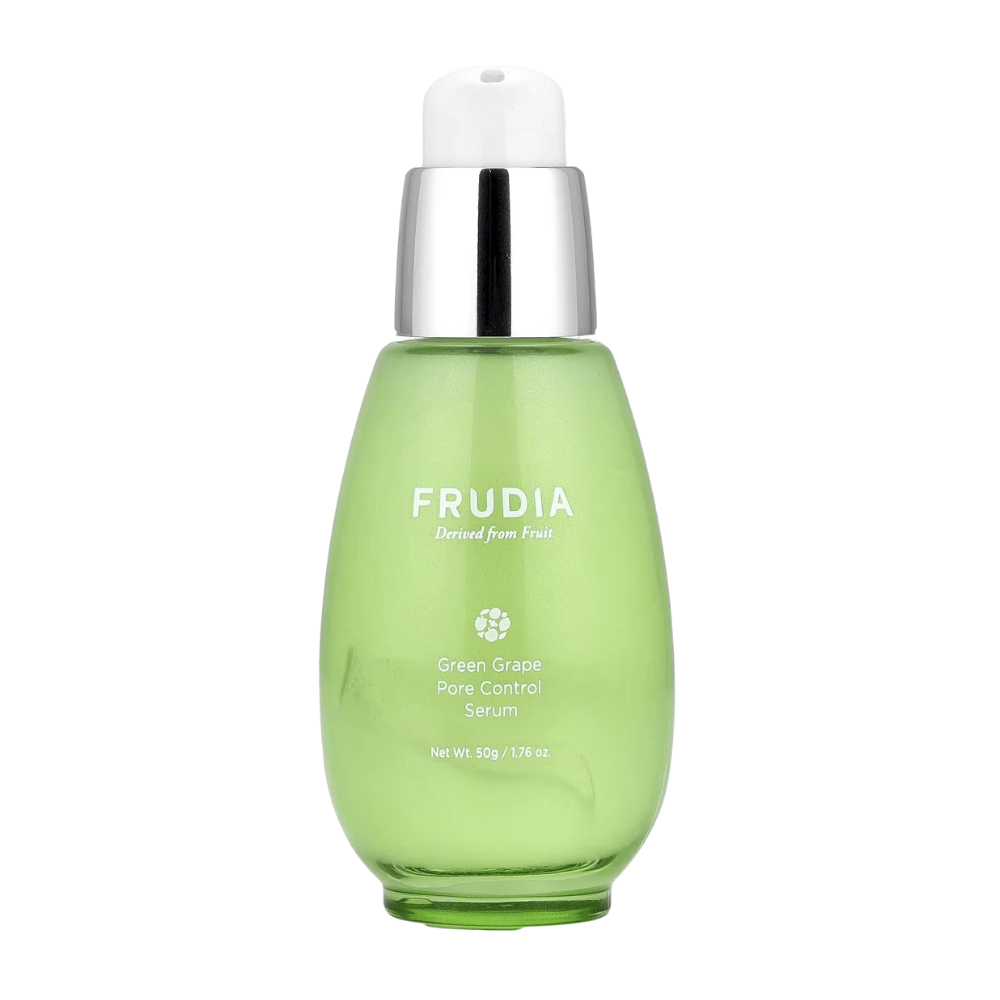 Frudia Green Grape Pore Control Serum 50 g – koreanskt ansiktsserum med grönt druvextrakt som minimerar porer, balanserar fet hud och ger återfuktad, klar hud.
