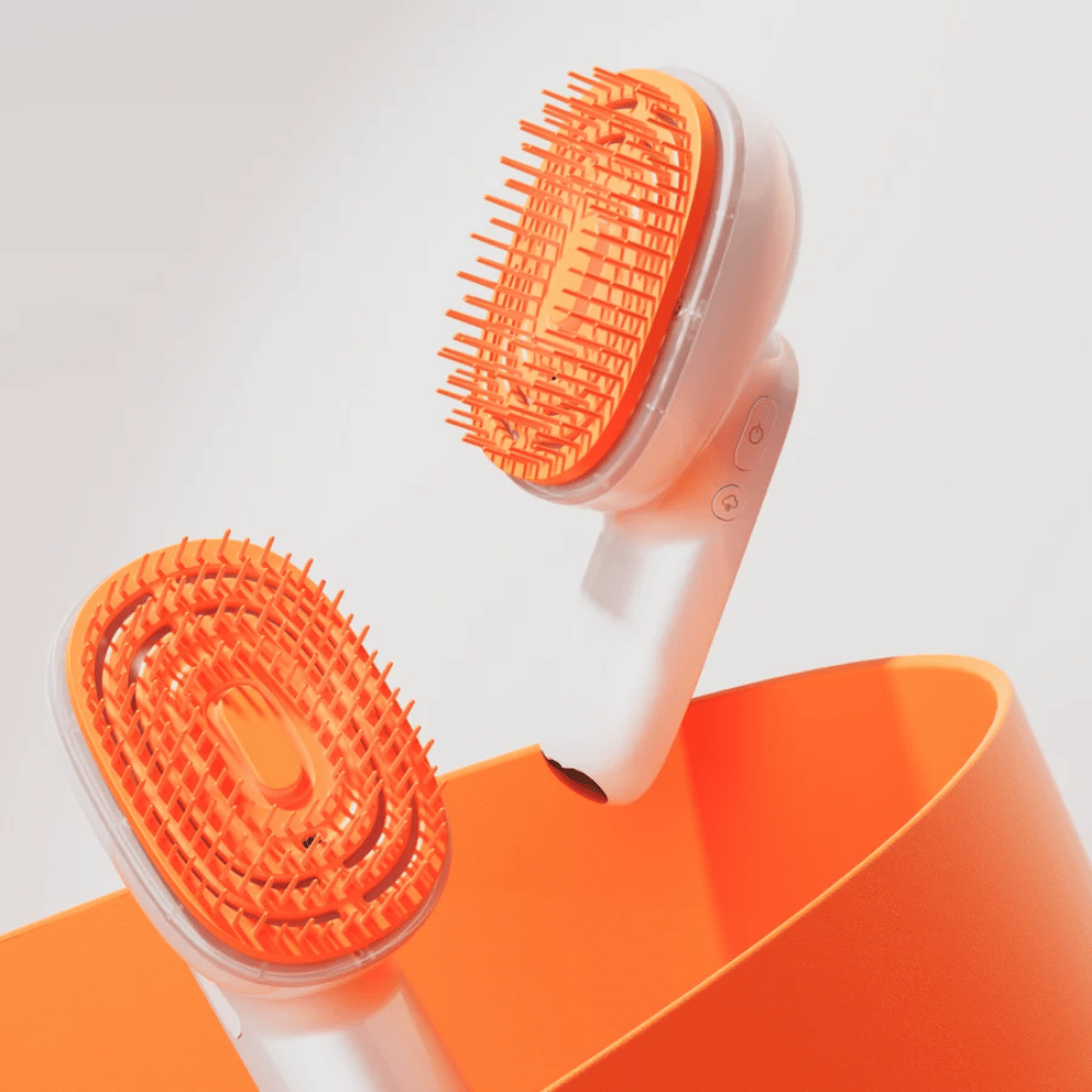 LILYEVE GrowTurn Brush Steam Booster – elektrisk hårbottenborste med orange borsthuvud