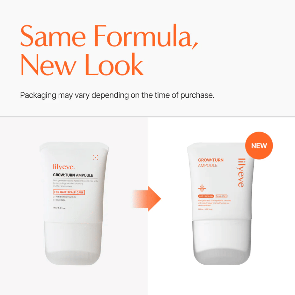 Bild som visar ny vs gammal förpackning av produkten – samma formula men uppdaterad design.