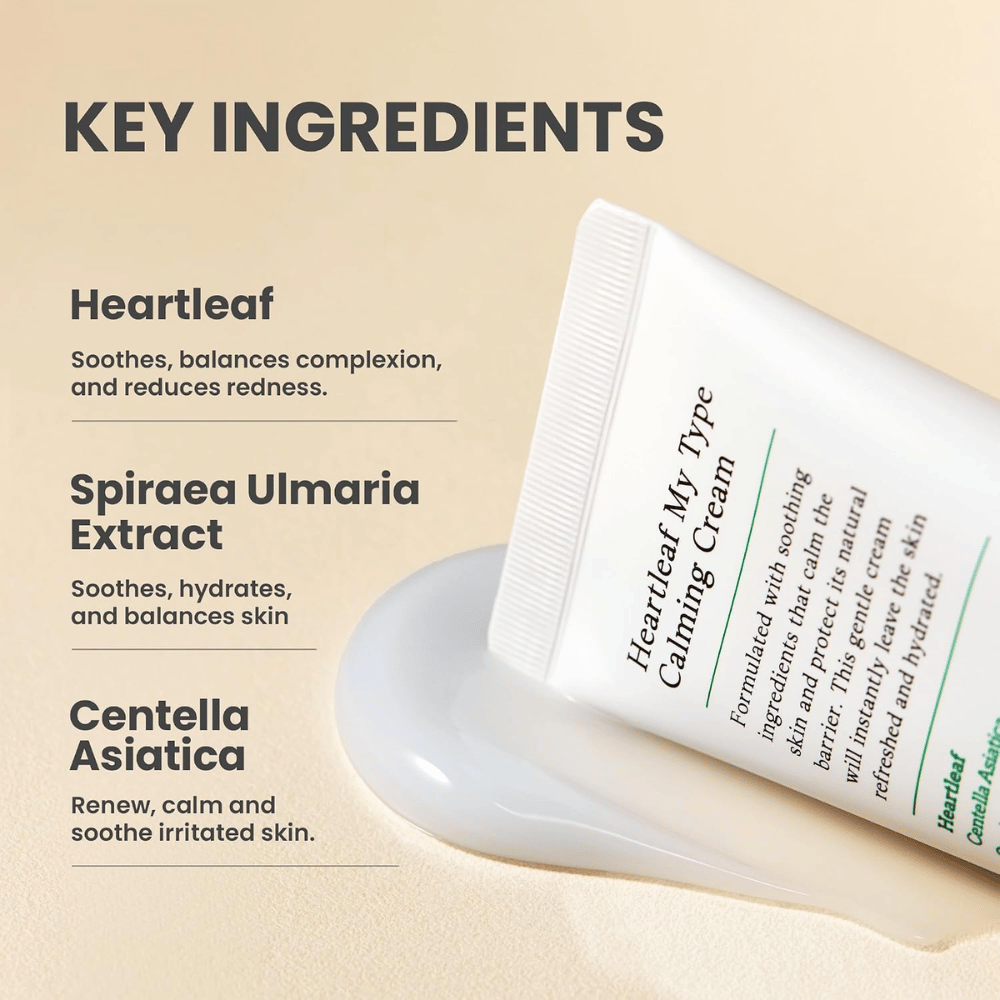 AXIS-Y Heartleaf My Type Calming Cream – nyckelingredienser med heartleaf och centella asiatica