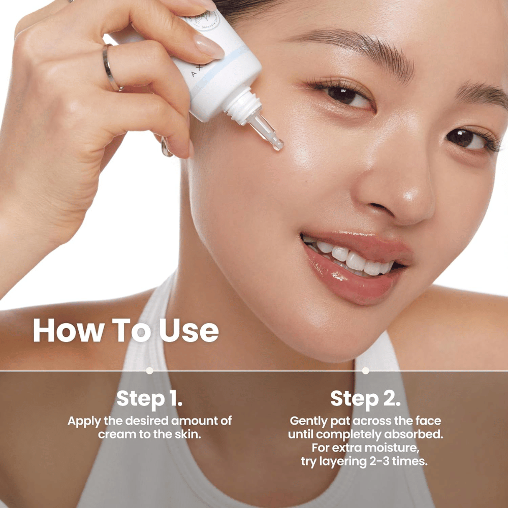 AXIS-Y Heartleaf My Type Calming Cream – applicering av lugnande ansiktskräm