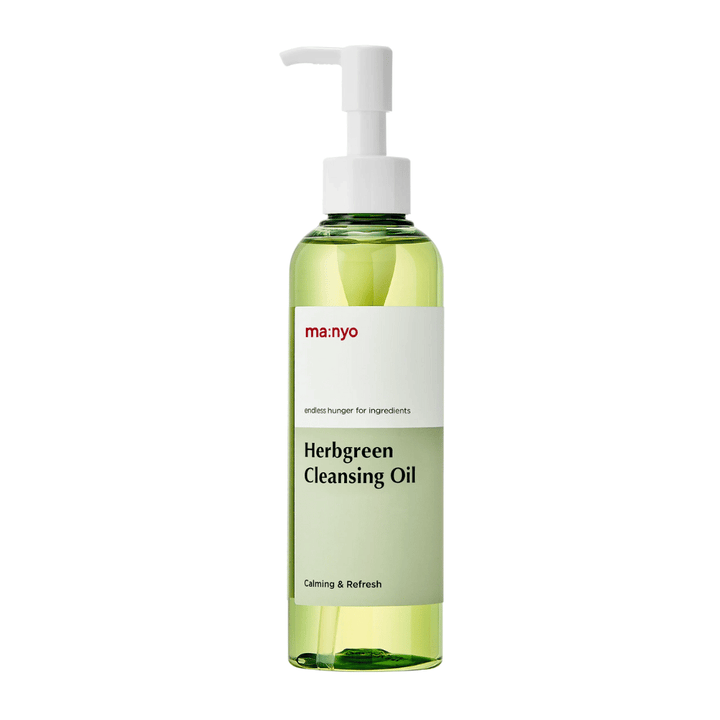 ma:nyo Herbgreen Cleansing Oil rengöringsolja med pump, skonsam oljerengöring som avlägsnar smink och rengör porer effektivt