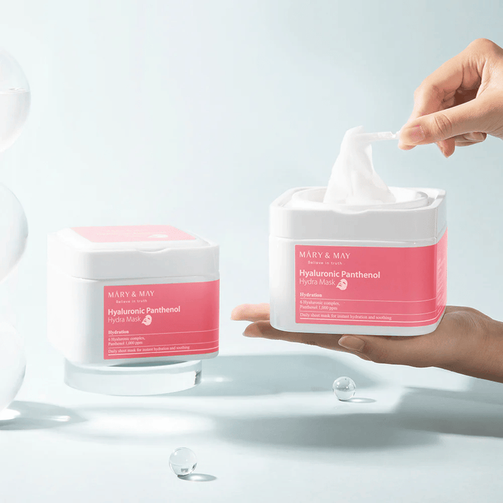 Mary & May Hyaluronic Panthenol Hydra Mask daglig sheet mask – lugnande och fuktgivande mask som stärker hudbarriären