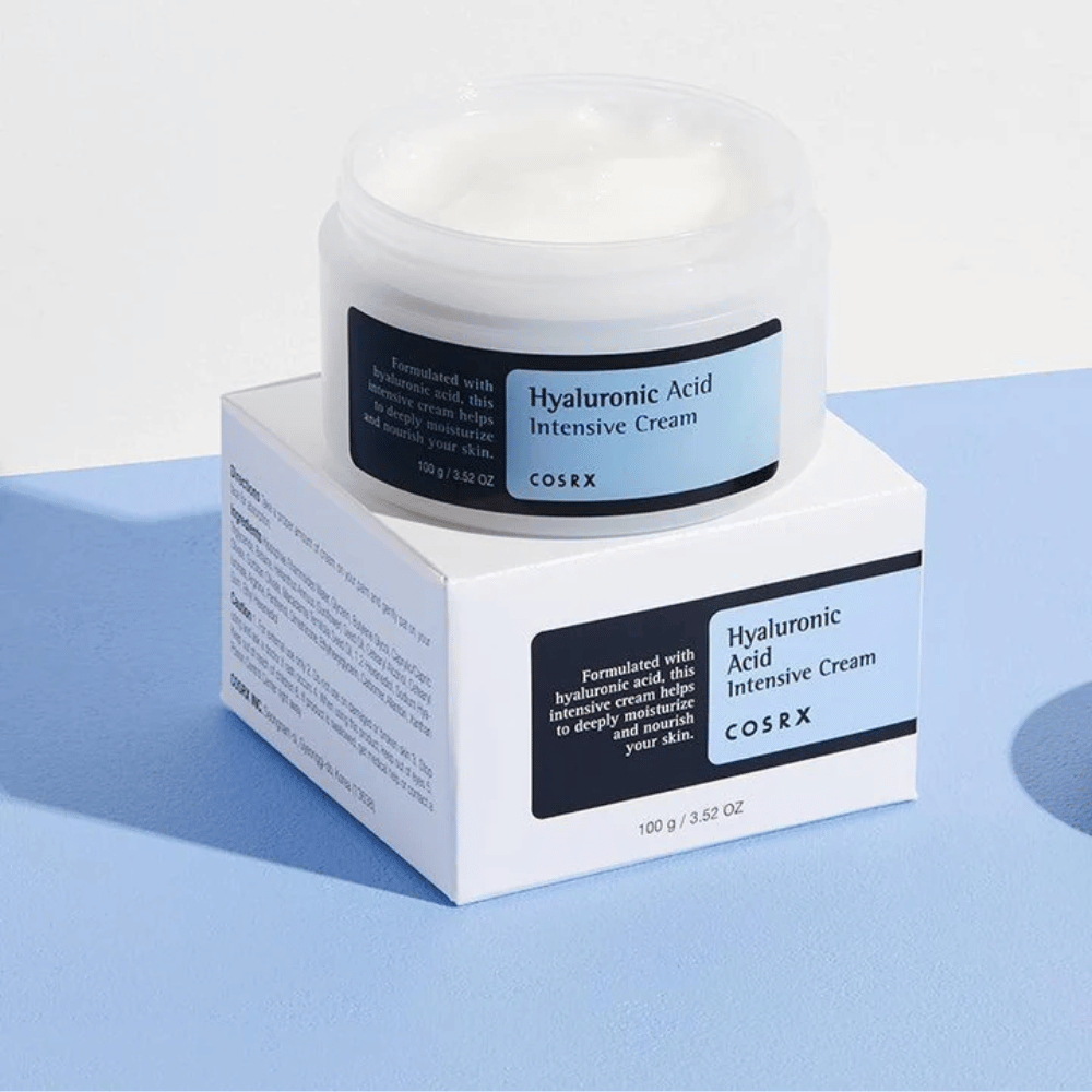 Öppen COSRX Hyaluronic Acid Intensive Cream – fuktgivande ansiktskräm med hyaluronsyra för torr och fuktfattig hud